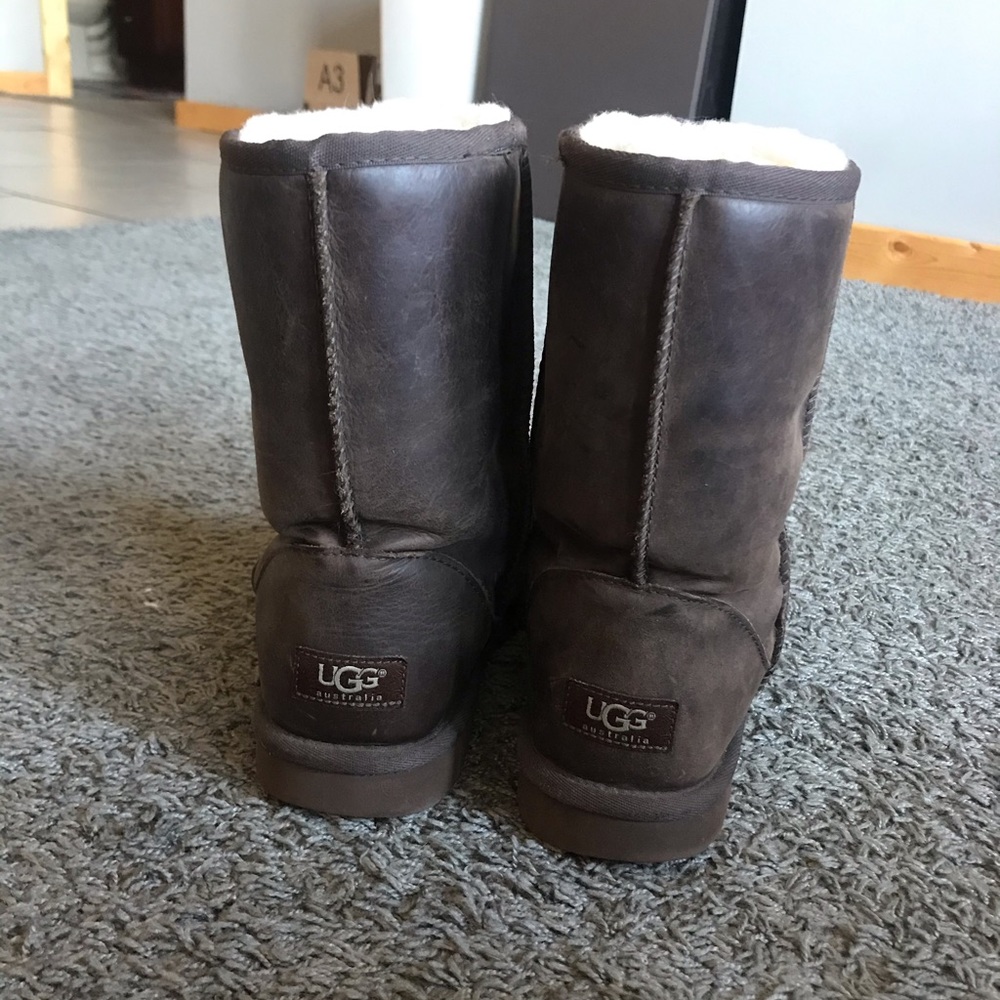 Chocolate brown leather ugg boots